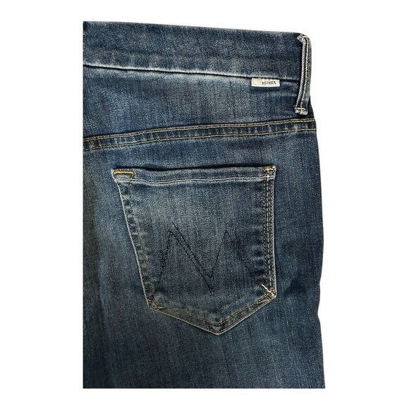 Mother Jeans Womens 29 Blue High Waisted Looker Ankle Fray Dark Wash Denim - Picture 9 of 10